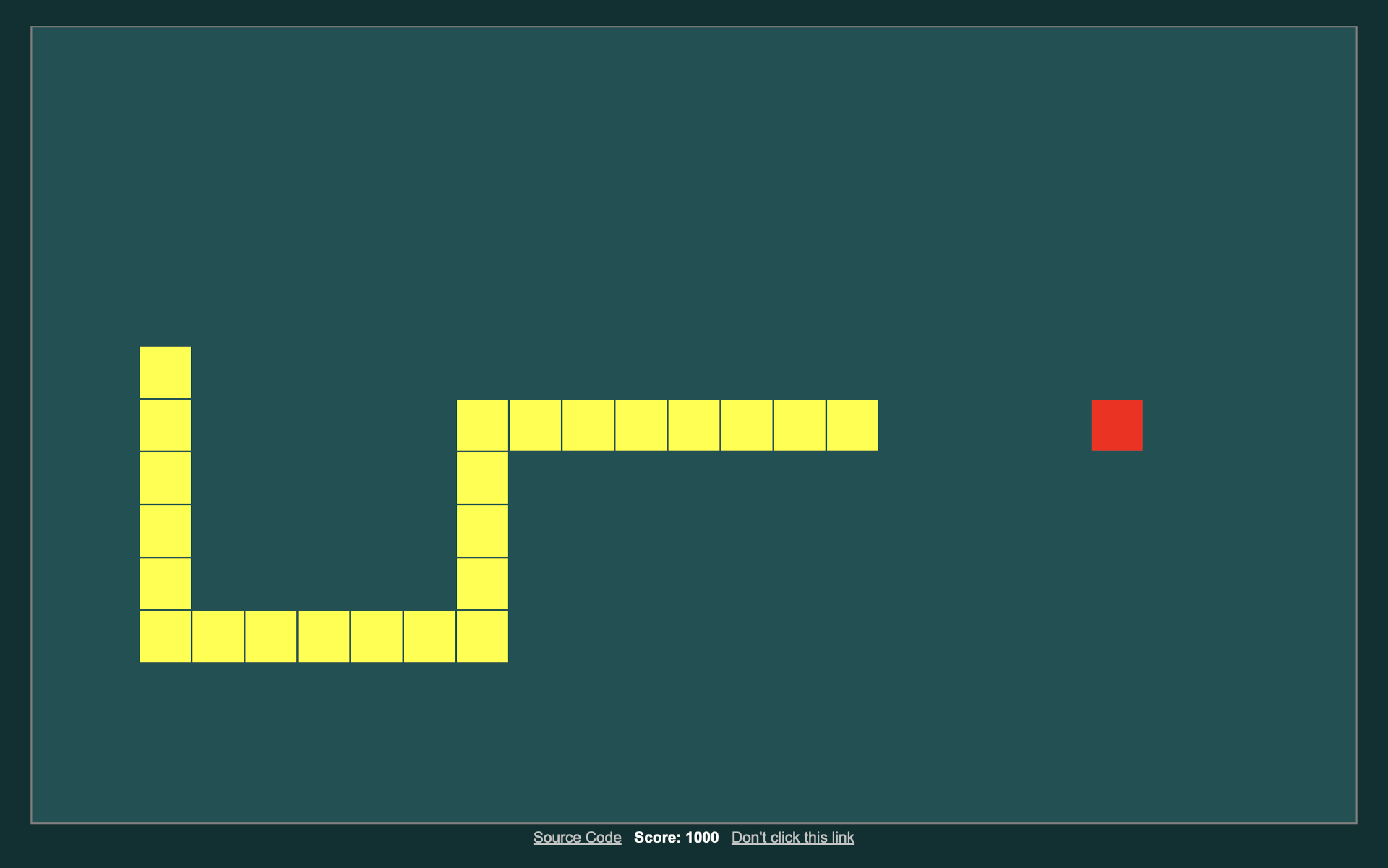 Screenshot of Snake game